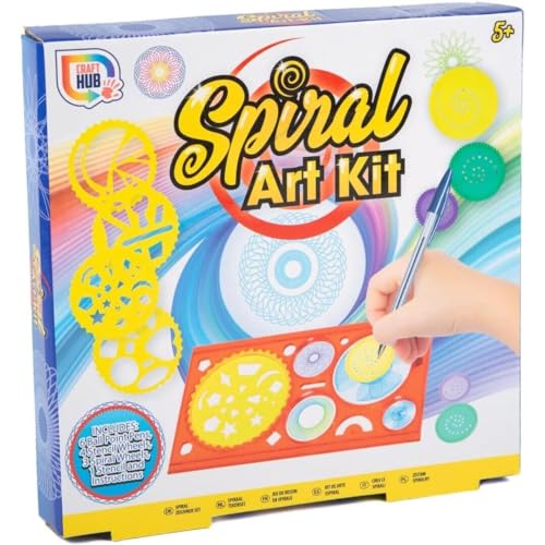 Quickdraw Spiral Art Kit for Kids with Pens & Stencil Wheels – Create Amazing Patterns & Drawings – Creative Geometric Design Arts & Crafts Activity Set for Children Age 5+
