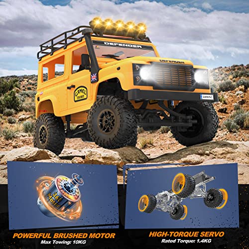 Deerc 1:12 Rc Cars, 4X4 Rock Crawler, Off-Road Remote Control Truck Jeep W/Led Light System, 100 Min Play 2.4Ghz All Terrain Rtr Electric Vehicle Toy #TOP5