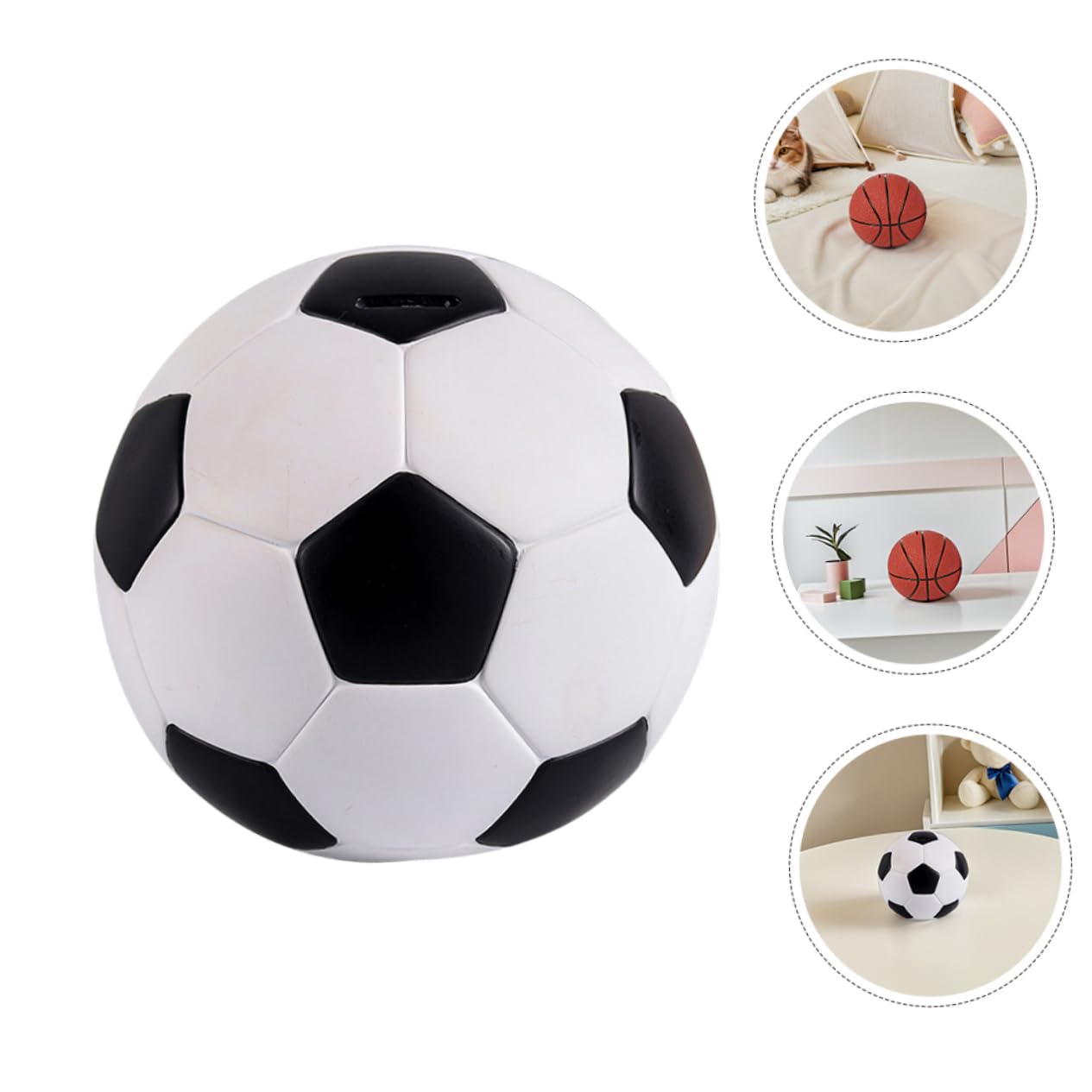Salvadanaio a Forma di Football 2 Pezzi in Vinile per Bambini