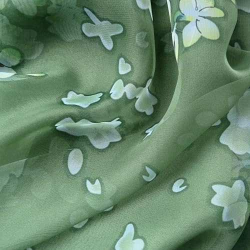 Image of Scarf Stole for Women - 185 x 135 cm Chiffon Scarf with Floral Print | Lightweight Scarf, Soft Stole for Women | Satin Feel Neck Scarf | Women Accessory