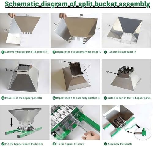 Stainless Steel Fruit Crusher - Manual Juicer with Aluminum Gears for Extracting Juice from Grapes, Pears, Peaches - Heavy-Duty Roller for Home Brewing