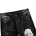 qingtianzhuxinxikejiyouxiangongsi Men's Jeans Ripped Slim-Fit Black Skinny Fashion Denim Jean Pants Zipper Biker (Black, 36 X 32)