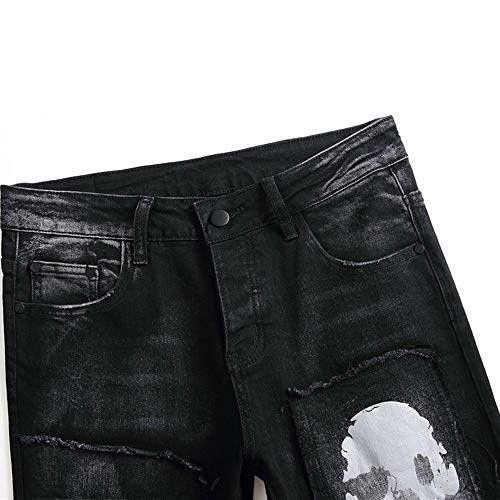 Men's Jeans Ripped Slim-Fit Black Skinny Fashion Denim Jean Pants Durable Biker3