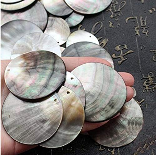 Fusheng 20Pcs/Lot Natural Black Round DIY Shell Beads for Jewelry Making Findings Seashell Materials to Make Fashion Earrings Necklaces 15mm (15MM)