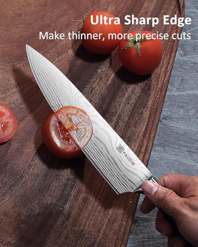 PAUDIN Kitchen Knife Set, High Carbon Stainless Steel Kitchen Knives, 5 Piece Chef Knives Sets with Ergonomic Handle, Japanese Knife Set,Cooking Knives Come with Gift Box - Image 4