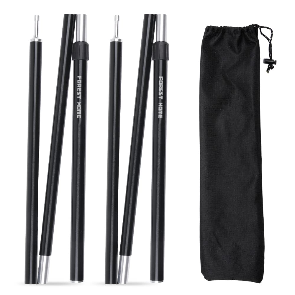 Amazon | テントポール タープポール 7075アルミ 無段階調整 124〜154cm 軽量 伸縮式 サブポール キャンプ アウトドア  (2本セット) | 森の家FOREST HOME | ポール 【風に強い・軽量】タープポール 伸縮式 124〜154cm 7075アルミ合金 ソロ・ファミリーキャンプ対応