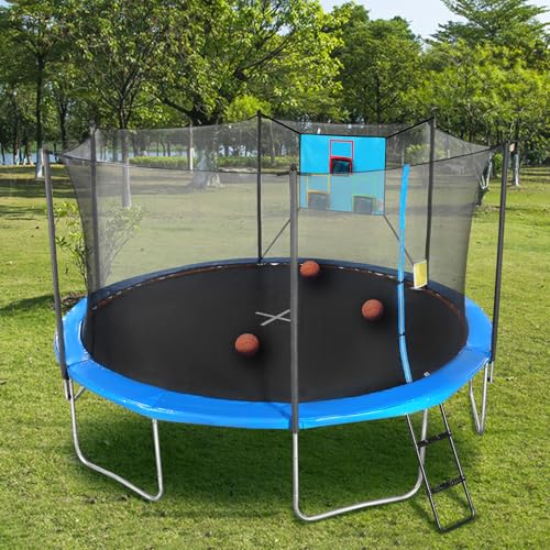 image for Jump Tastic Trampoline Trampoline Basketball Hoop with 3 Hoops and 3 B