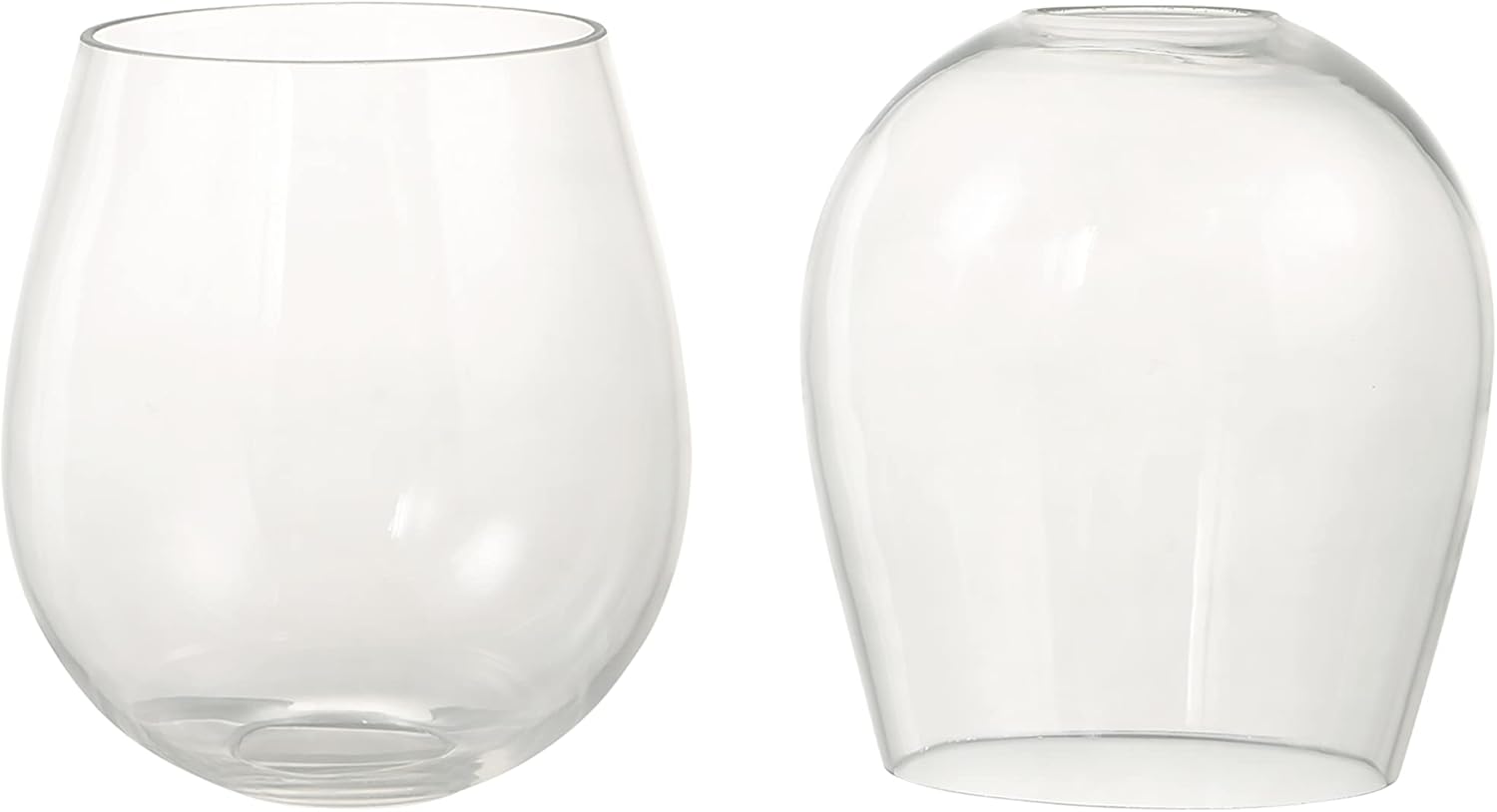 Aspen Creative 23612-60-2, Clear Barrel Glass Shade, Size: 5-1/2" Dia x 6" H, Center Hole: 45mm, Set of 2
