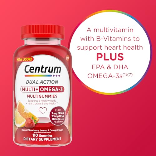 Centrum MultiGummies Multi+ Omega 3, Assorted Fruit Flavors, 110 Count - image 6