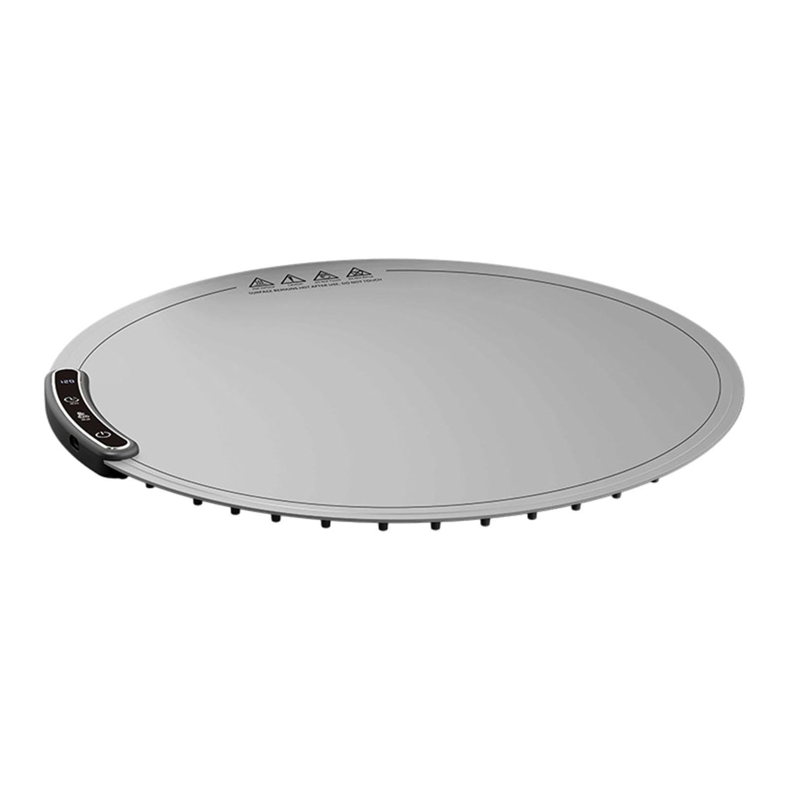 Manta Térmica para Alimentos, Placa Calefactora de 300 W, Placa Calefactora de Mesa Plegable para Reuniones, Fiestas en Casa, Restaurantes Y Bufés Dom, Redondo Gris, Individual