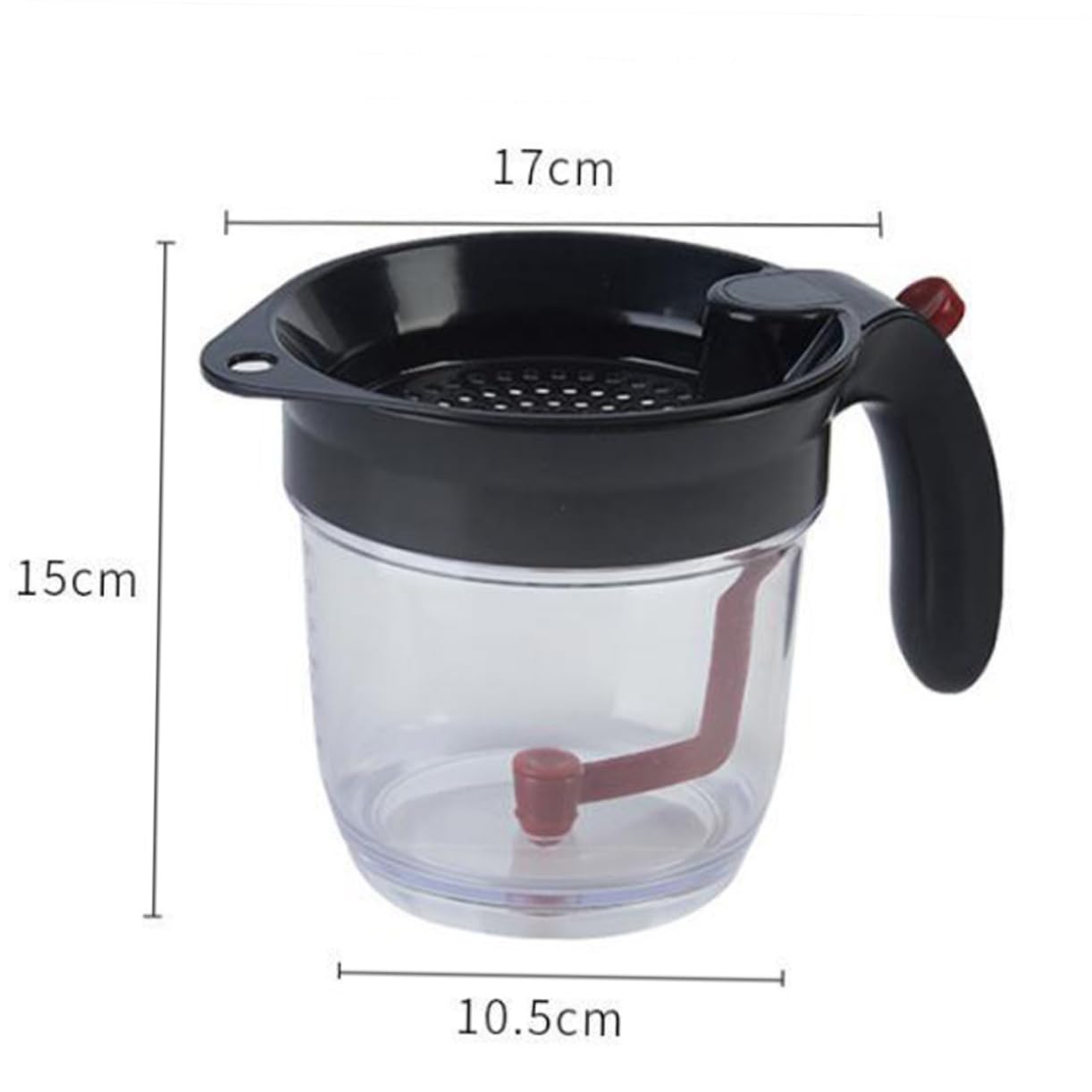 Mikikit Grease Separating Cup with Strainer Large Capacity Kitchen Grease Trap for Home Use Filters Solid Food Residues Easy Liquid Disposal Black