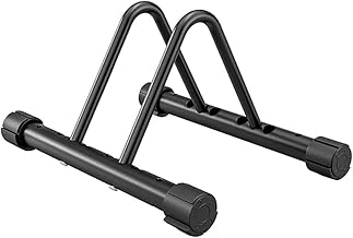 Heavy Duty Bicycle Parking Stand – Floor Bike Rack - Suitable for All Bikes Mountain, Road, and Kids Bikes, Adjustable Anti Slip Corner Grip Bicycle Parking Rack
