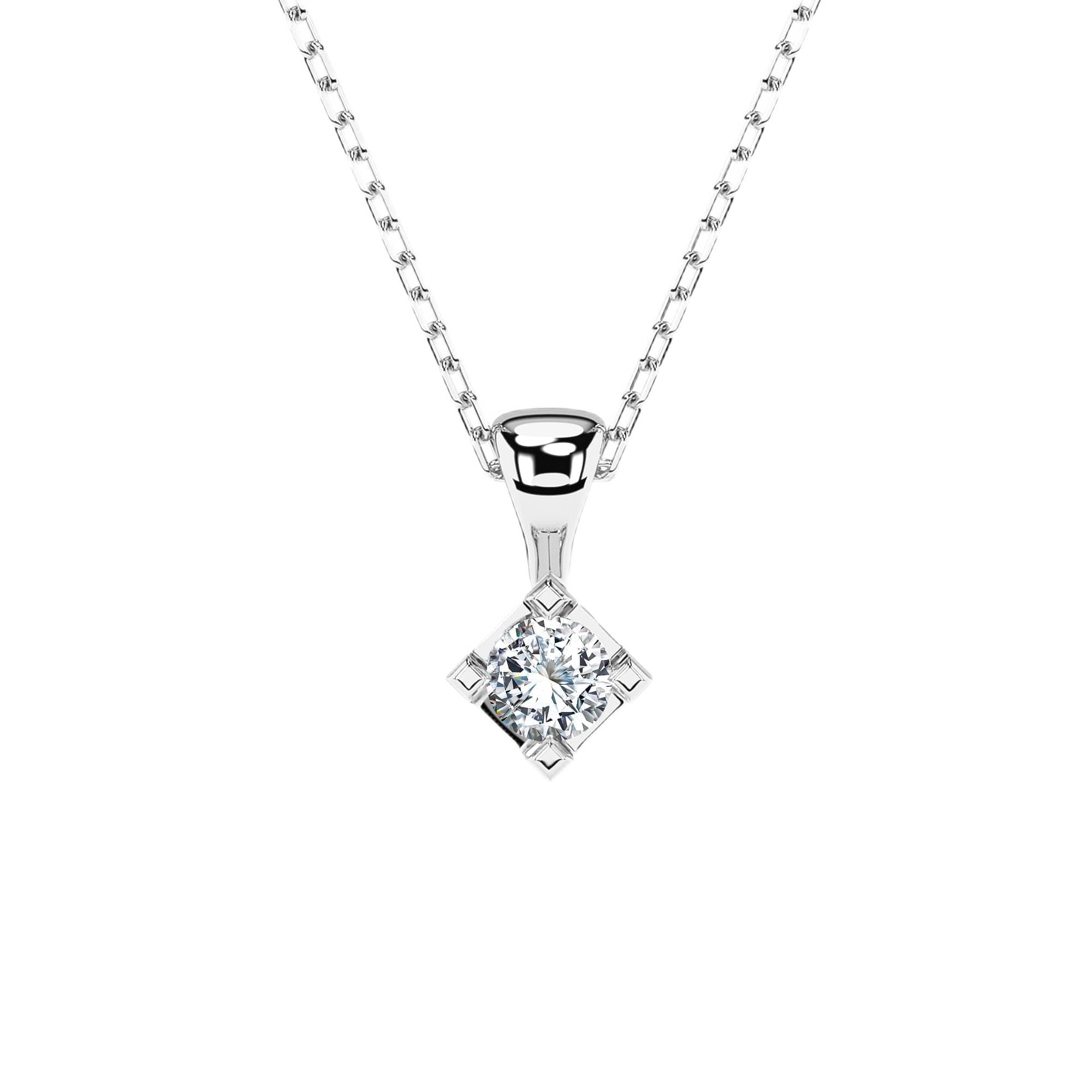 EDELIND Collana Punto Luce Donna con Diamante 0.08 ct in Oro 14k - Catenina con Ciondolo Solitario - Lunghezza Regolabile - Gioiello Idea Regalo
