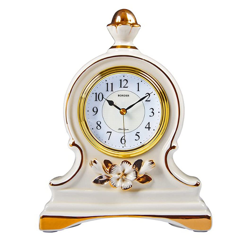 Hrwly D European Ceramic Table Clock Home Ecoration Living Room Office Luxury Clocks Bedroom Silent Vintage Esk(D)