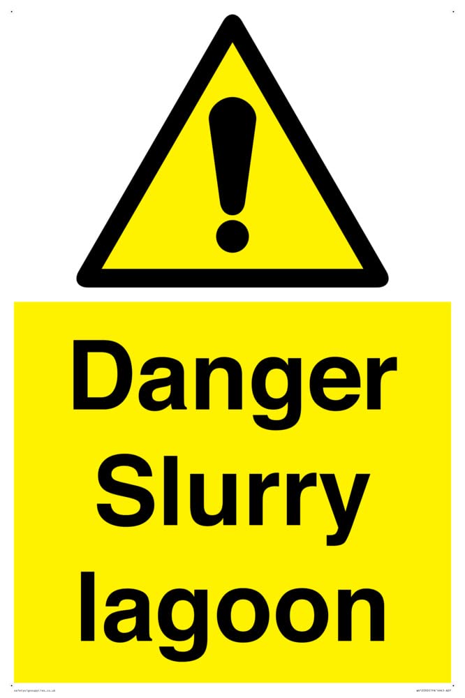 Danger Slurry lagoon Sign - 400x600mm - A2P