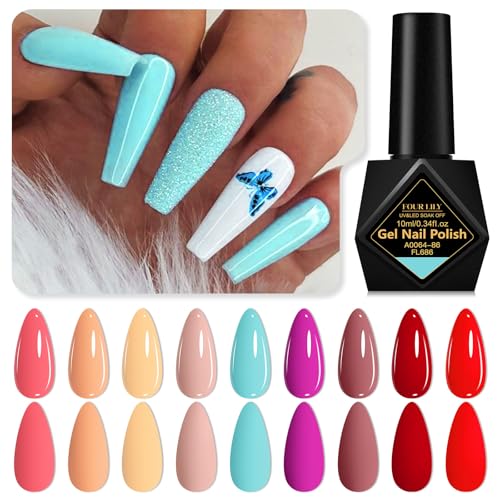 Set de esmalte de uñas gel nude 12 piezas 9 colores miniatura 3