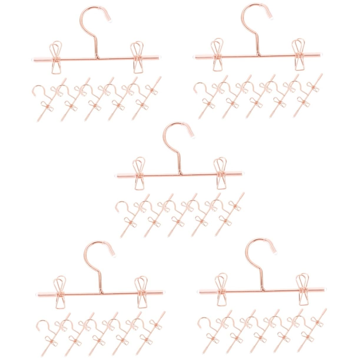 ULTECHNOVO Mini Perchas para Ropa De Muñecas De Rosa Dorado Perchas Miniatura para Almacenamiento De Ropa De Muñecas Bjd 6 Piezas X 5
