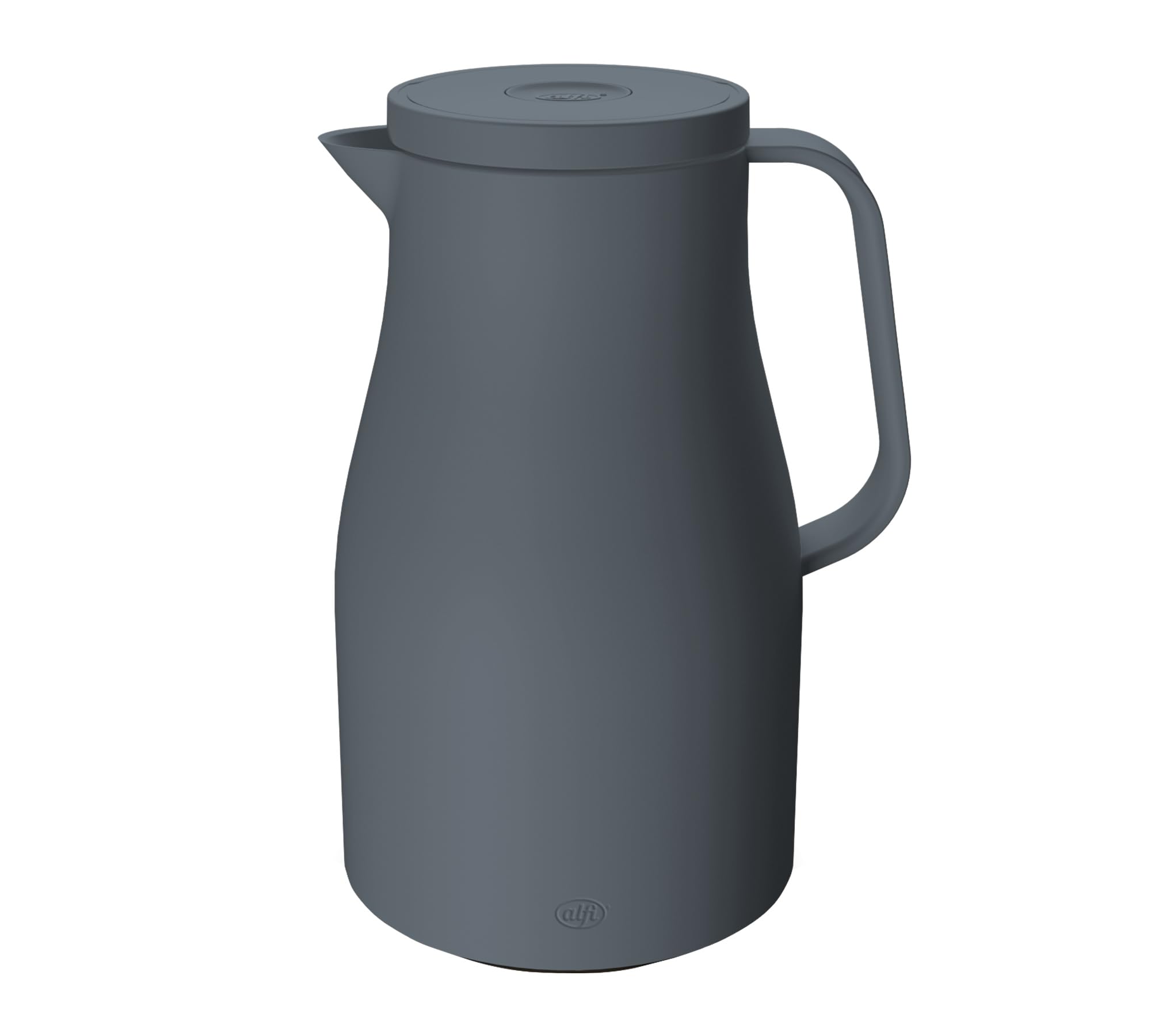 alfi NEO 1,0l, grau, Isolierkanne mit hygienischem Hartglaseinsatz, 12h heiß, Drehverschluss mit bequemer Drucktaste, ergonomischer Griff, ideal als Kaffeekanne, Teekanne