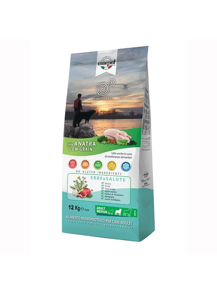 Marpet Cibo per Cani Equilibria Low Grain Medium monoproteico Anatra 12KG