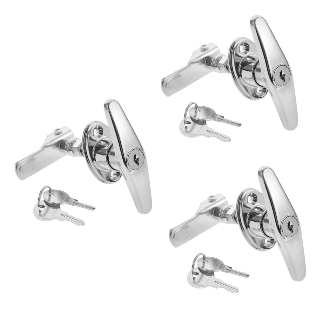 VILLCASE 3 Set Serratura Maniglia Porta Armadio Elettrico Per Cassetto Serrature Dell'armadio Con Chiavi Chiave Serratura Dell'armadio Serratura Da Scrivania Silver Lega Di Zinco