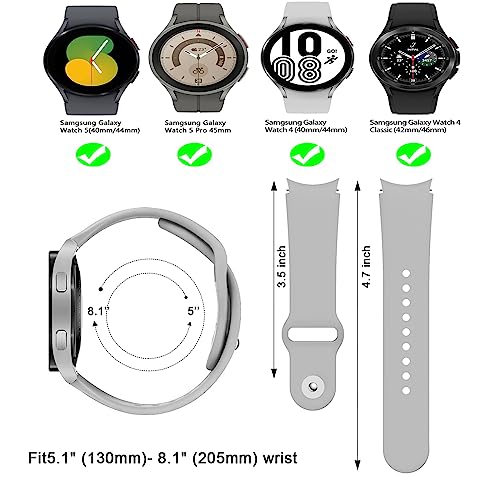 Sport Bands For Samsung Galaxy Watch 4/5 Band 40Mm 44Mm/Classic 46Mm 42Mm Women/Men,Silicone Strap For Samsung Galaxy Watch 5 Pro Band 45Mm,20Mm No Gap Replacement Correa Wristband #TOP2