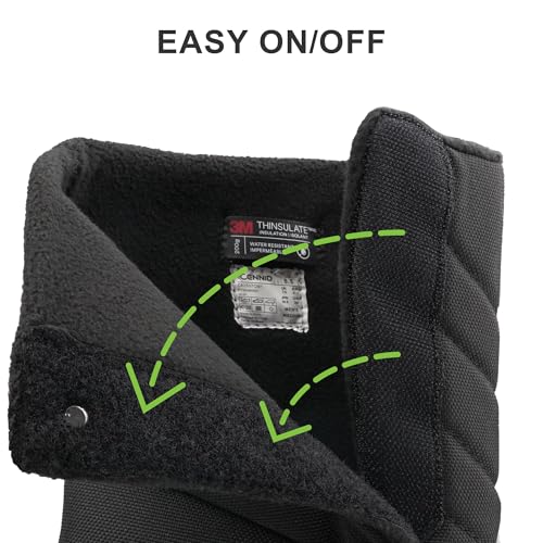 Image of Men's Winter Waterproof Snow Boots Non-Slip Work Boots Warm Slip On Mid-Calf Booties Lightweight Outdoor Athletic Diabetic Boots
