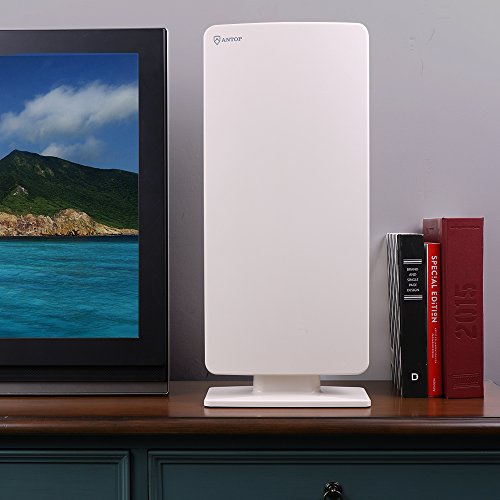 ANTOP ANTENNA “Big Boy” AT-400B Flat Panel HDTV Antenna with Smartpass Amplified Outdoor/Indoor,80 Miles Range Support 4K 1080p Channels & All Older TV's for Outdoor, Attic,40ft Coax Cable