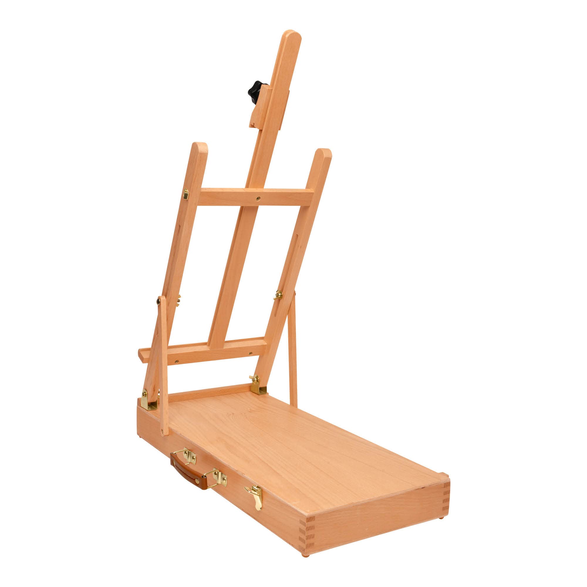 Artina Caballete maletín de madera de haya para bastidores haza tablero | Hasta 56cm de dibujo con caja ángulo de inclinación modificable kit de pinturas mesa ajustable Le Mans