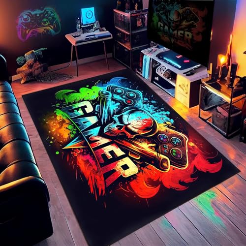 Tapis 3D Gamepad Motif de Manette de Jeu 140 x 180 cm, Tapis Manette De Jeux Coloré et Moderne De Grande Surface en et Antidérapante, Idéal pour Salon, Chambre De Garçon et Chambre d'Adolescent (C) Tapis 3D Gamepad Motif de Manette de Jeu 140 x 180 cm, Tapis Manette De Jeux Coloré et Moderne De Grande Surface en et Antidérapante, Idéal pour Salon, Chambre De Garçon et Chambre d'Adolescent (C)