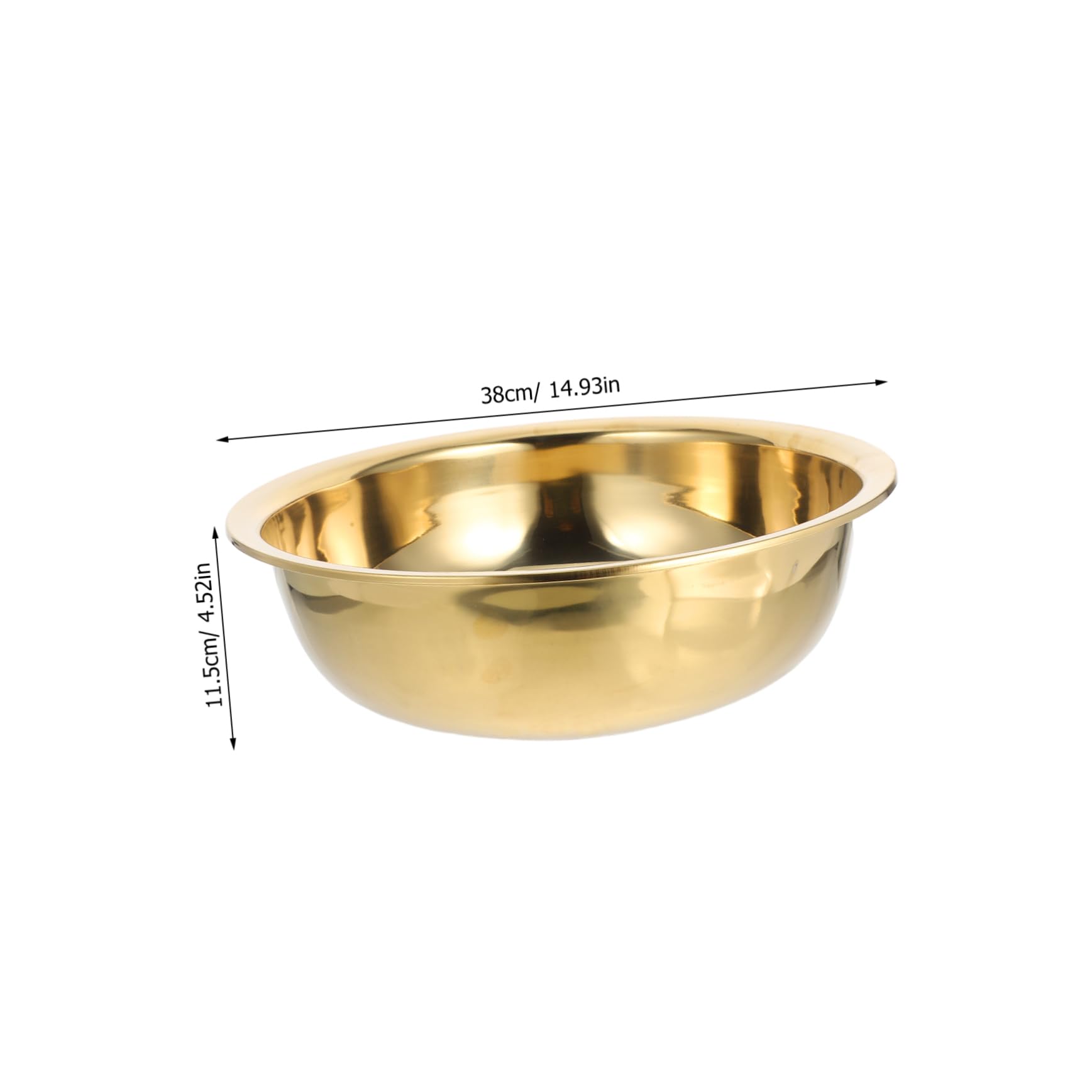 CLISPEED Bassin en acier inoxydable épaissi grands bols pour mélanger seau à pied pour tremper les pieds bac à légumes de cuisine lavabo ménager à pied portable bac à linge Doré