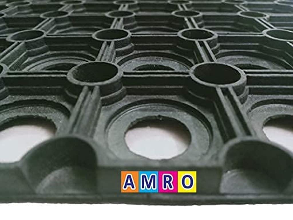 AMRO Beautility Needs-22mm Thickness Antislip Rubber Entrance Rectangular Mat (Hollow Mat) Traps MUD,Dirt & DUST for Home,Office,School,Shops,Hotels,Restaurants..- Size(16X24 in) (41X61cm),Brown 1