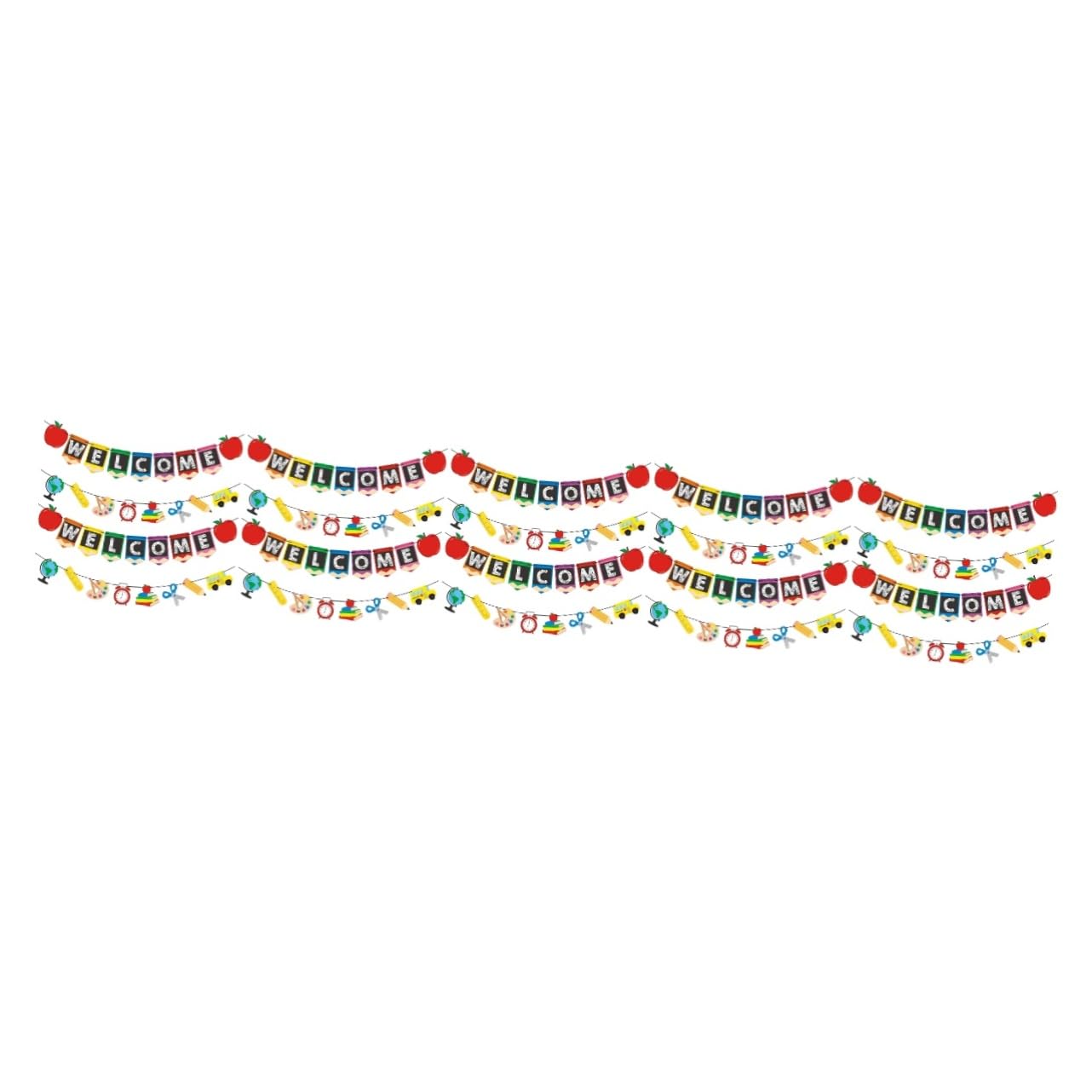 PRETYZOOM 20 Pz tirare la bandiera del fiore bandiera striscione di bentornato scuola home decor decorazione casa decorazioni di bentornato striscione di benvenuto in classe Carta
