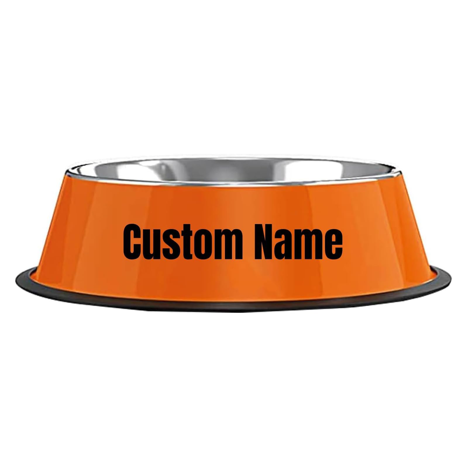 Personalised Custom Dog and Cat Bowls – Stainless Steel Non-Slip Pet Food and Water Bowl for Large, Medium, Small Puppies and Kittens(Orange)