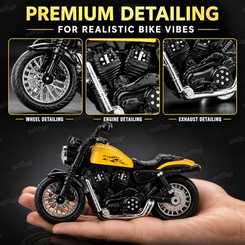 Image of Zest 4 Toyz Bike Toy for Kids Toy Motorcycle Bike 1:14 Miniature Collectible Pull Back Action Realistic Design Bikes for Adults and Kids 6-12 Years - (Random Design) Pack of 1