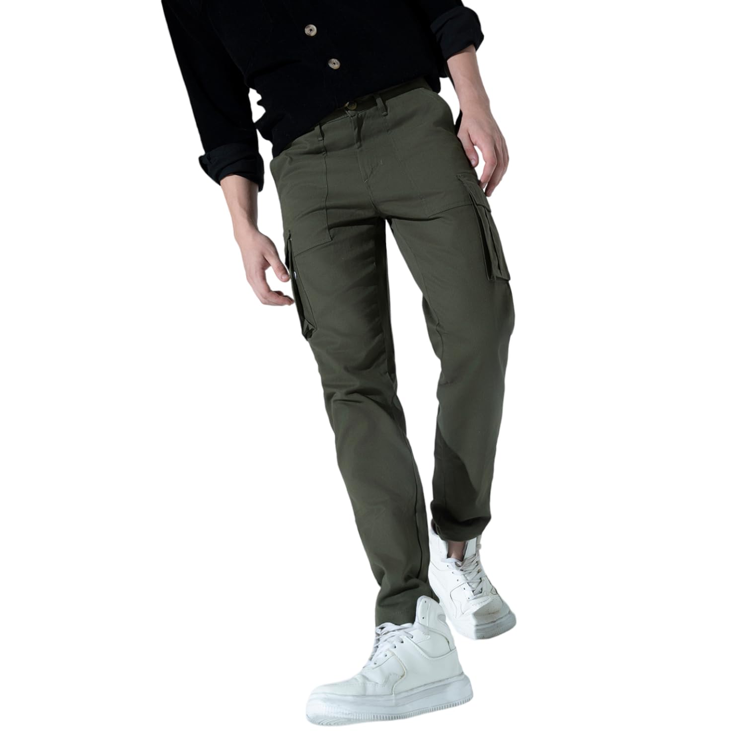 hubberholme Men Navy Blue Regular Smart Cargo HHMWTS007_NV-picture-50