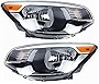 LOYALHEARTDY For 2014 2015 2016 2017 2018 2019 Kia Soul Headlights Assembly, Driver and Passenger Side Headlight Left+Right Headlamp Chrome Housing Halogen Front Headlight (US Stock)