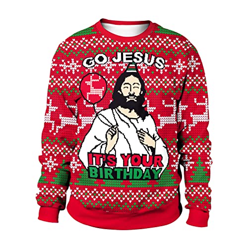 Gtetkde Unisex Ugly Christmas Sweatshirts 3D Printed Funny Graphic Long Sleeve T-Shirt Crewneck Sweatshirts 1 Gtetkde Unisex Ugly Christmas Sweatshirts 3D Printed Funny Graphic Long Sleeve T-Shirt Crewneck Sweatshirts