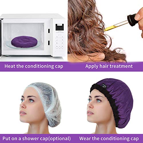 image for Viowey Cordless Flaxseed Heat Cap Deep Conditioning Heat Cap Microwava