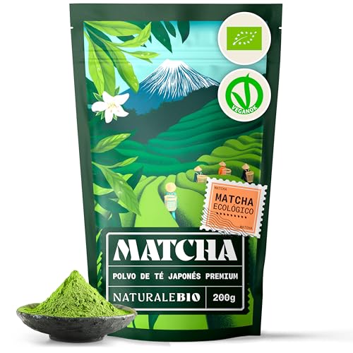 NaturaleBio Té Verde Orgánico en Polvo - 200g - Té...