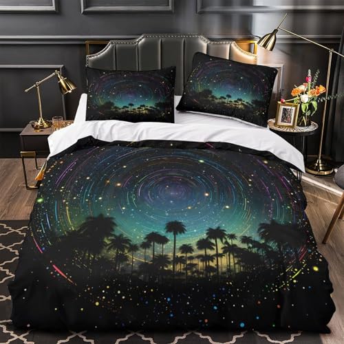 Housse de couette 3D hypoallergénique pour lit double ado avec zip