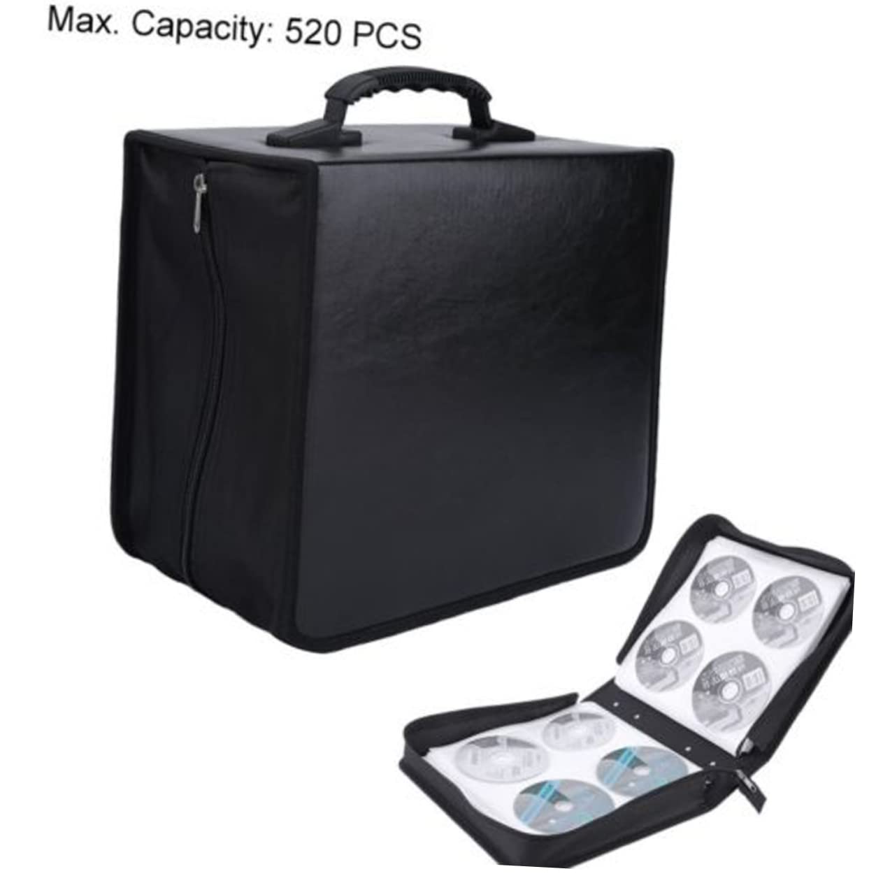IMIKEYA 520 Supporto Di Stoccaggio Cd Caso Del Portfolio Predonatore Custodia Di Trasporto Data Magazzino Titolare Scatola Organizzatore Di Immagazzinaggio Scatola Cd 400 Nero