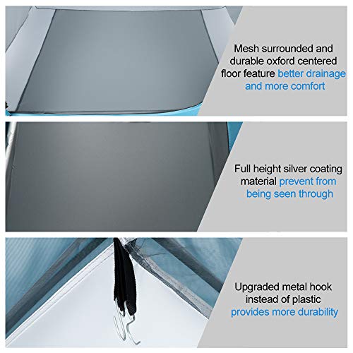 VINGLI 6.7FT Shower Tent, Changing Room Tent for Portable Toilet, with Mesh Floor and Carrying Bag, Lightweight & Sturdy, Perfecr for Camping, Boat, Dressing Outdoor or Indoor