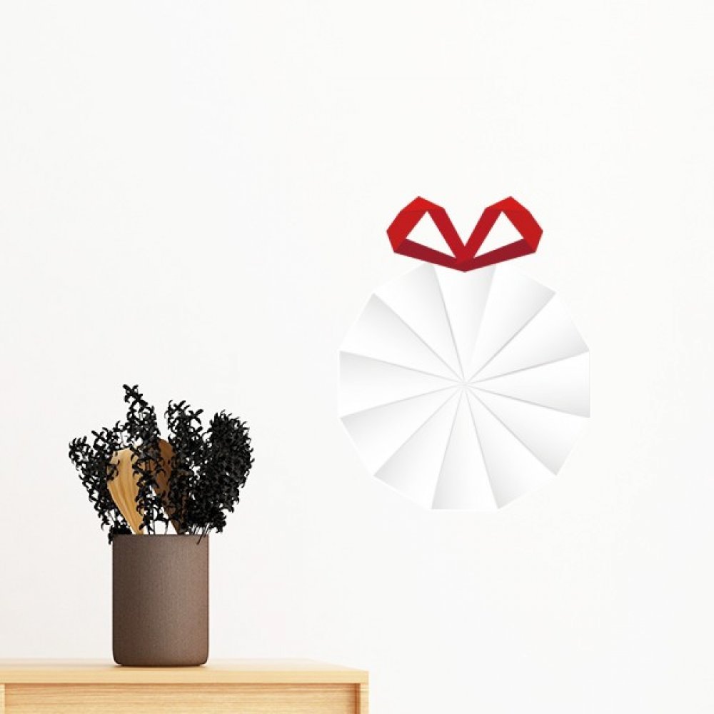Chambre decal origami de Noël sticker mural blanc 30cm