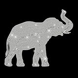 PLIGREAT Elephant Pattern Rhinestone Iron on Hotfix Heat Transfer Decal, Glitter Iron on Patches Clothing Repair Appliques for DIY Jackets T-Shirts Pants Bags Tailors Shop Supplies