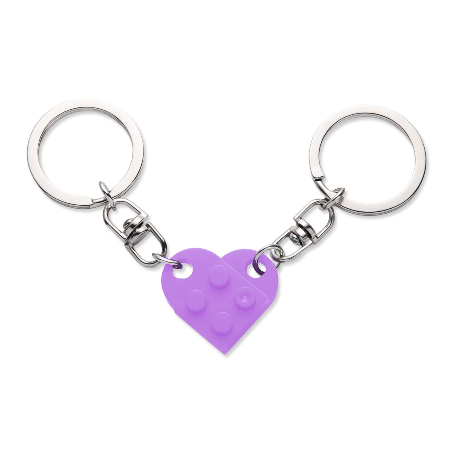 TTYY Friendship Keychain Set - BFF Heart Building Block Key Rings, 4 Colors, Couples Gift - View #2