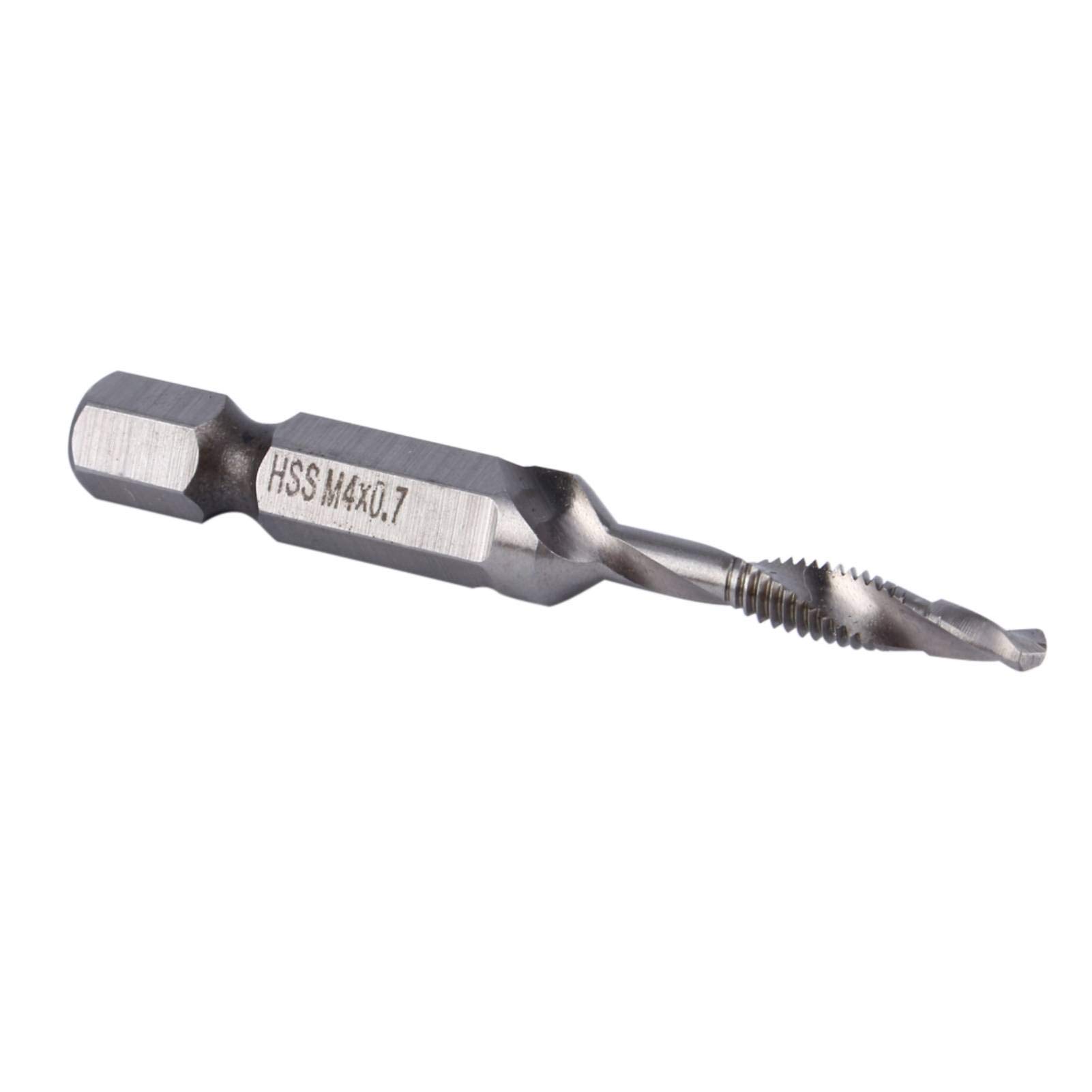 Punta Trapano M4 HSS, Punte Trapano con Codolo Esagonale 1/4 "HSS, Punte Trapano con Filettatura A Punta Utensili Manuali per Foratura del Legno, Metallo Morbido, Alluminio, Ferro