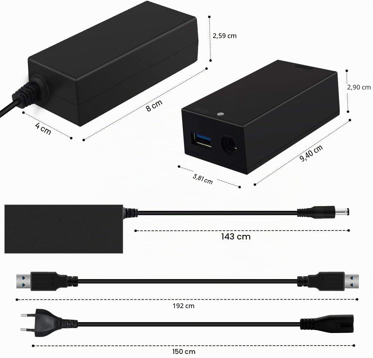 Kinect - Adaptador para Xbox One S/X y Windows 8/8.1/10 PC, Microsoft Kinect 2.0 Sensor fuente de alimentación con enchufe europeo