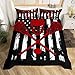Erosebridal Lacrosse Duvet Cover for Teens Youth,Black White American Flag Bedding Set,Lacrosse Stick and Ball Comforter Cover Twin,Lacrosse Player Bed Sets with 1 Pillowcase with Zipper&Ties