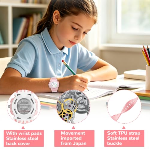 Image of CKV Kids Watch Analog Waterproof Time Teaching for Boys Girls | Acuurate Time Easy to Read with Soft TPU Band Thoughtful Present for Children age 5-15