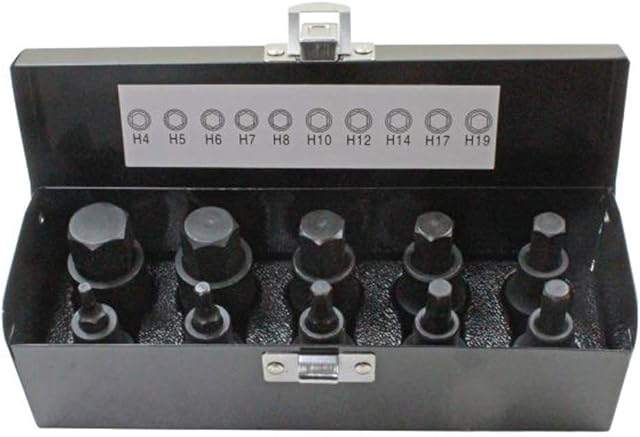 10pc Impact HEX BIT Socket Set by US PRO Tools 1/2" Drive 4mm to 19mm Allen Key